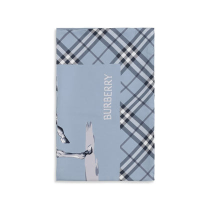 Burberry Blue Silk Scarf - The Archive Knight Scarf