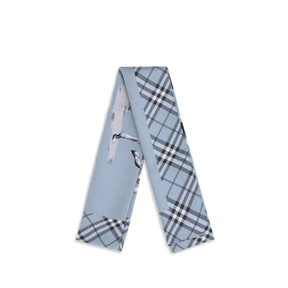 Burberry Blue Silk Scarf - The Archive Knight Scarf