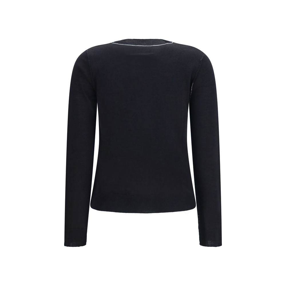 MM6 Black Wool Oves Aries Sportswear Long Sleeve T-Shirt