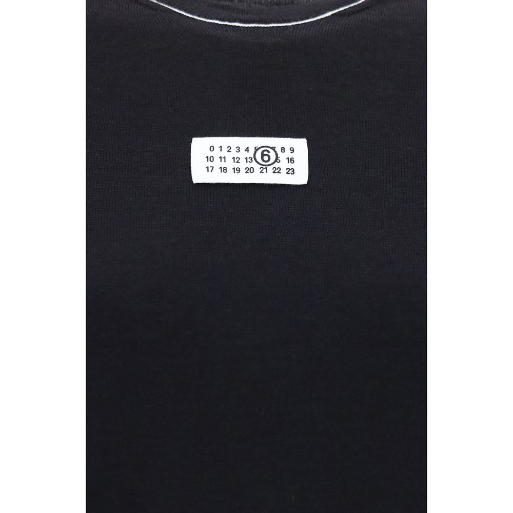 MM6 Black Wool Oves Aries Sportswear Long Sleeve T-Shirt