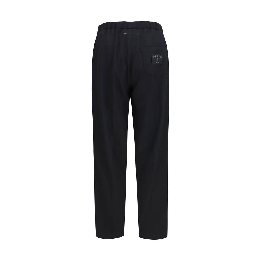 MM6 Maison Margiela Black Polyester Casual Pants