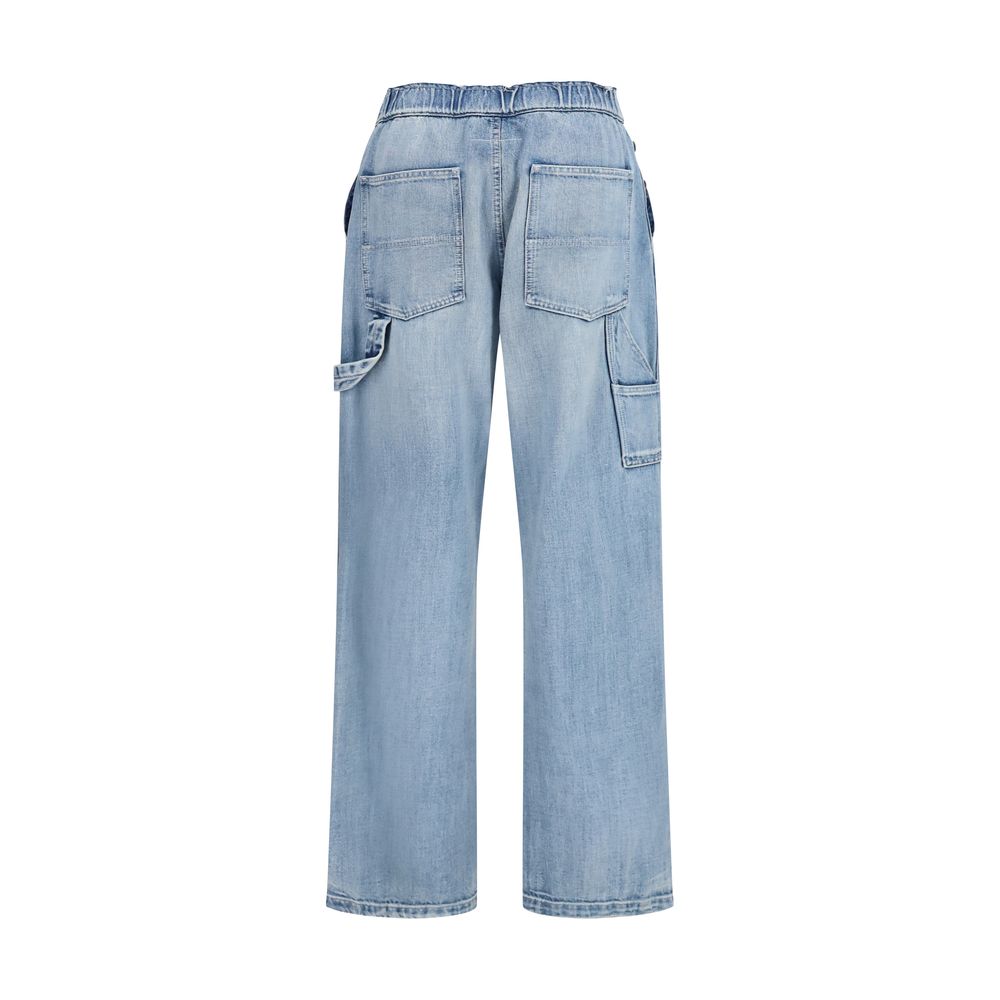MM6 Blue Cotton Wide-Leg Jeans Denim
