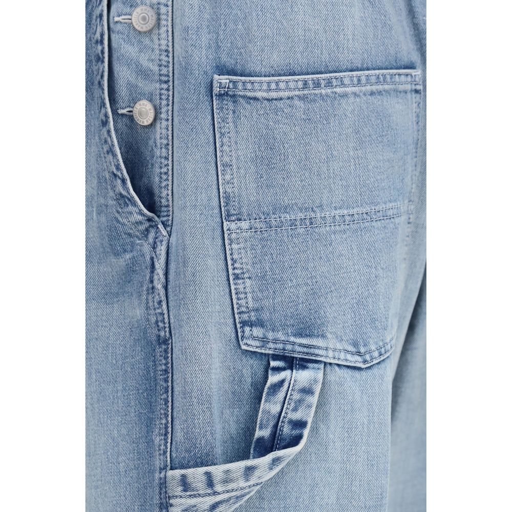 MM6 Blue Cotton Wide-Leg Jeans Denim