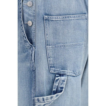 MM6 Blue Cotton Wide-Leg Jeans Denim
