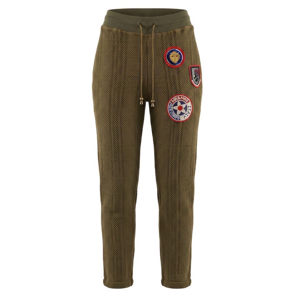 Mr&Mrs Italy Green Knit Mesh Jogger Pants S