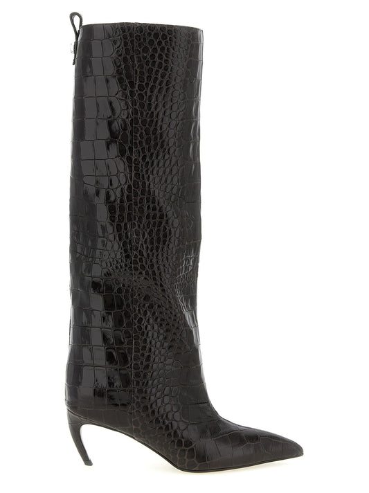 The Attico Brown Bovine Leather Over The Knee Boots