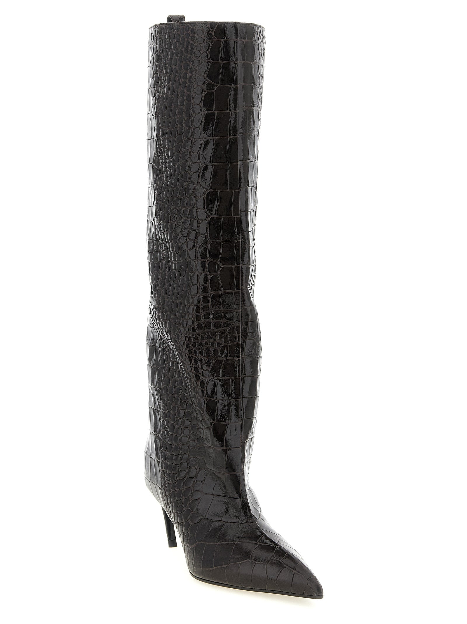 The Attico Brown Bovine Leather Over The Knee Boots