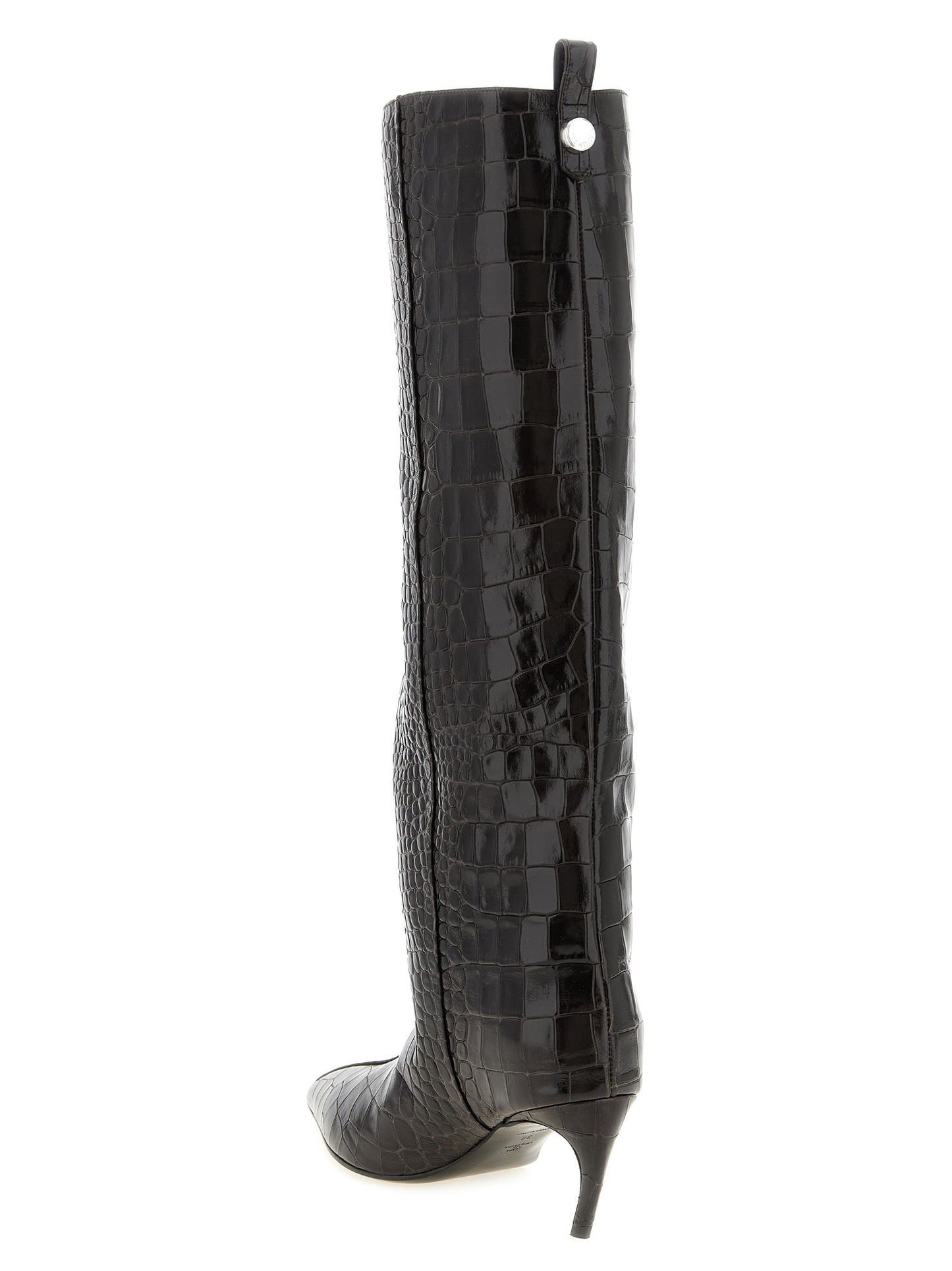 The Attico Brown Bovine Leather Over The Knee Boots