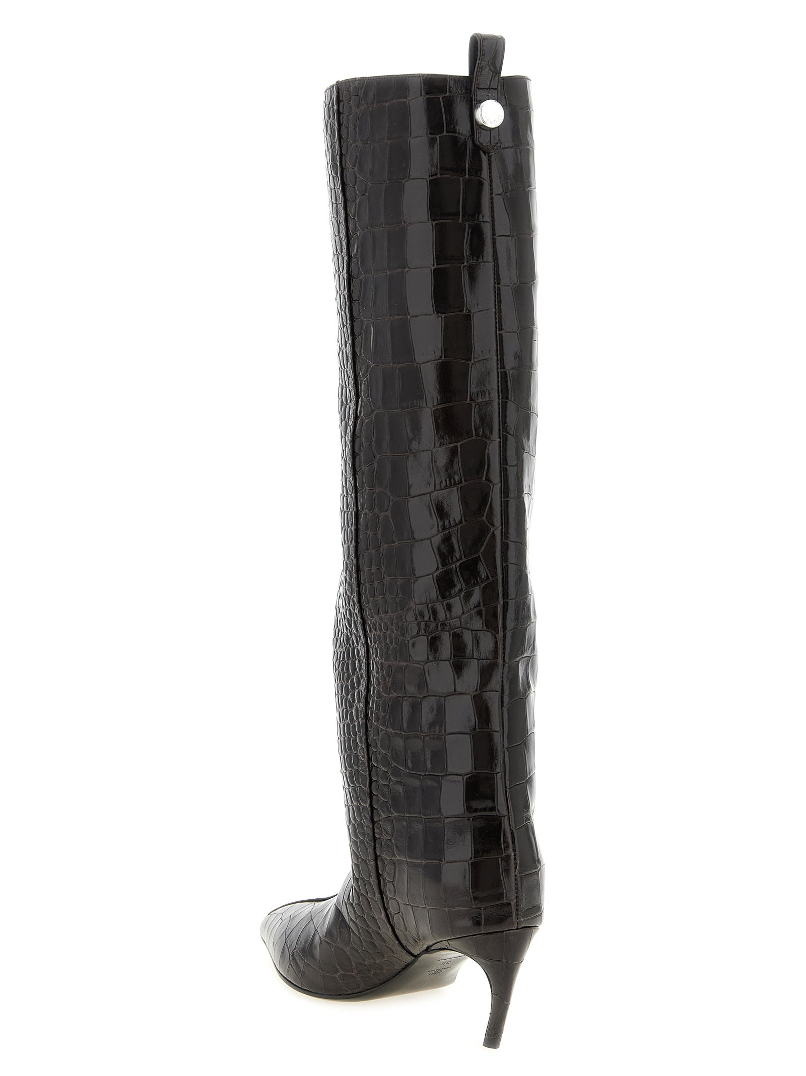 The Attico Brown Bovine Leather Over The Knee Boots