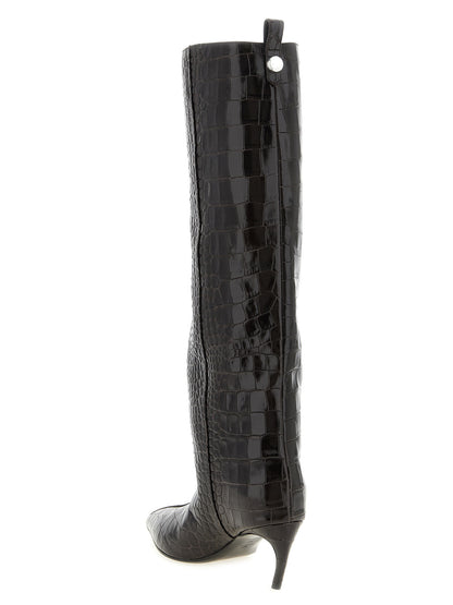 The Attico Brown Bovine Leather Over The Knee Boots