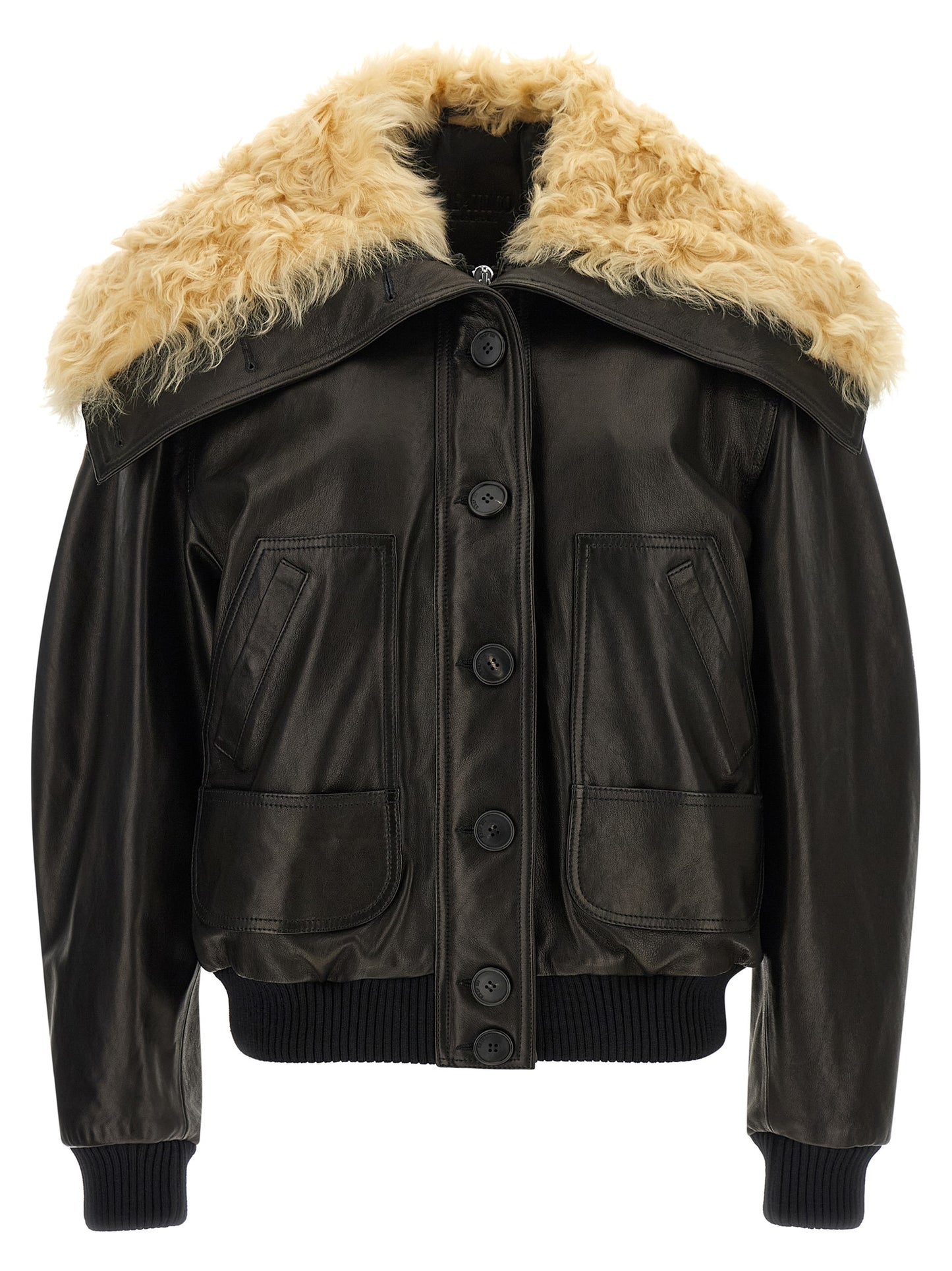 The Attico Black Lamb Leather Jacket