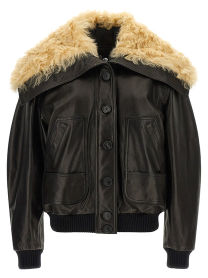 The Attico Black Lamb Leather Jacket