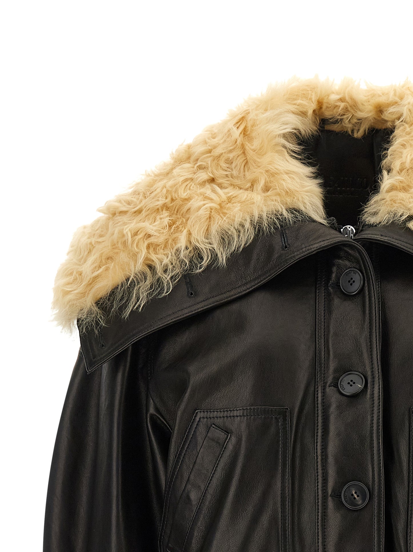 The Attico Black Lamb Leather Jacket