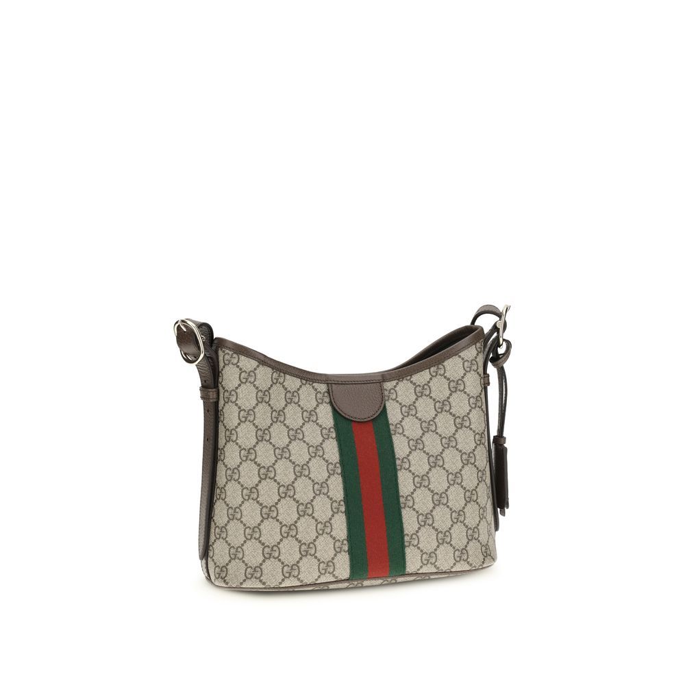 Gucci Small Ophidia Shoulder Bag in Beige Fabric