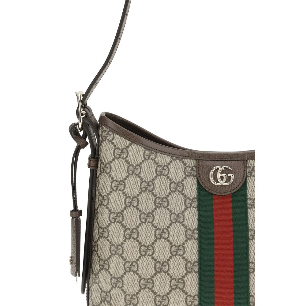 Gucci Small Ophidia Shoulder Bag in Beige Fabric