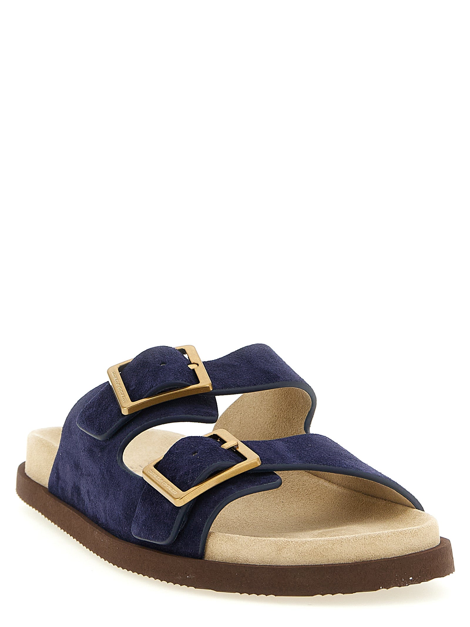 Brunello Cucinelli Blue Calfskin Slides - EU 41 | US 8, EU 42 | US 9