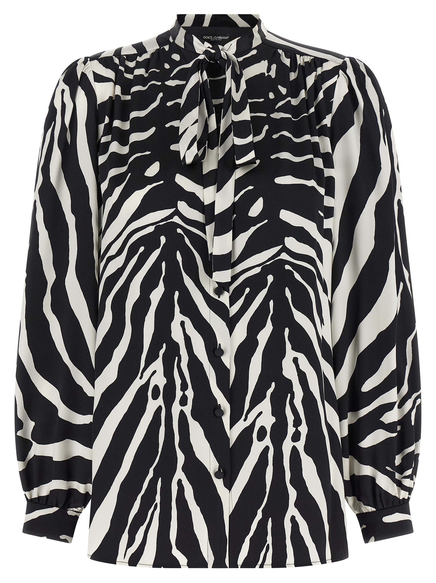 Dolce & Gabbana Zebra Print Silk Blouse Shirt