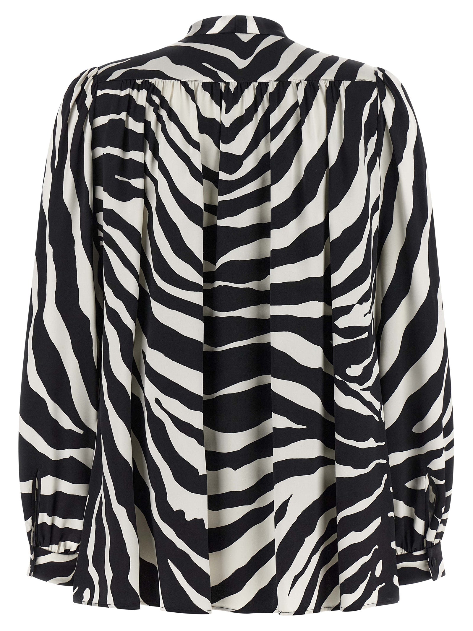 Dolce & Gabbana Zebra Print Silk Blouse Shirt