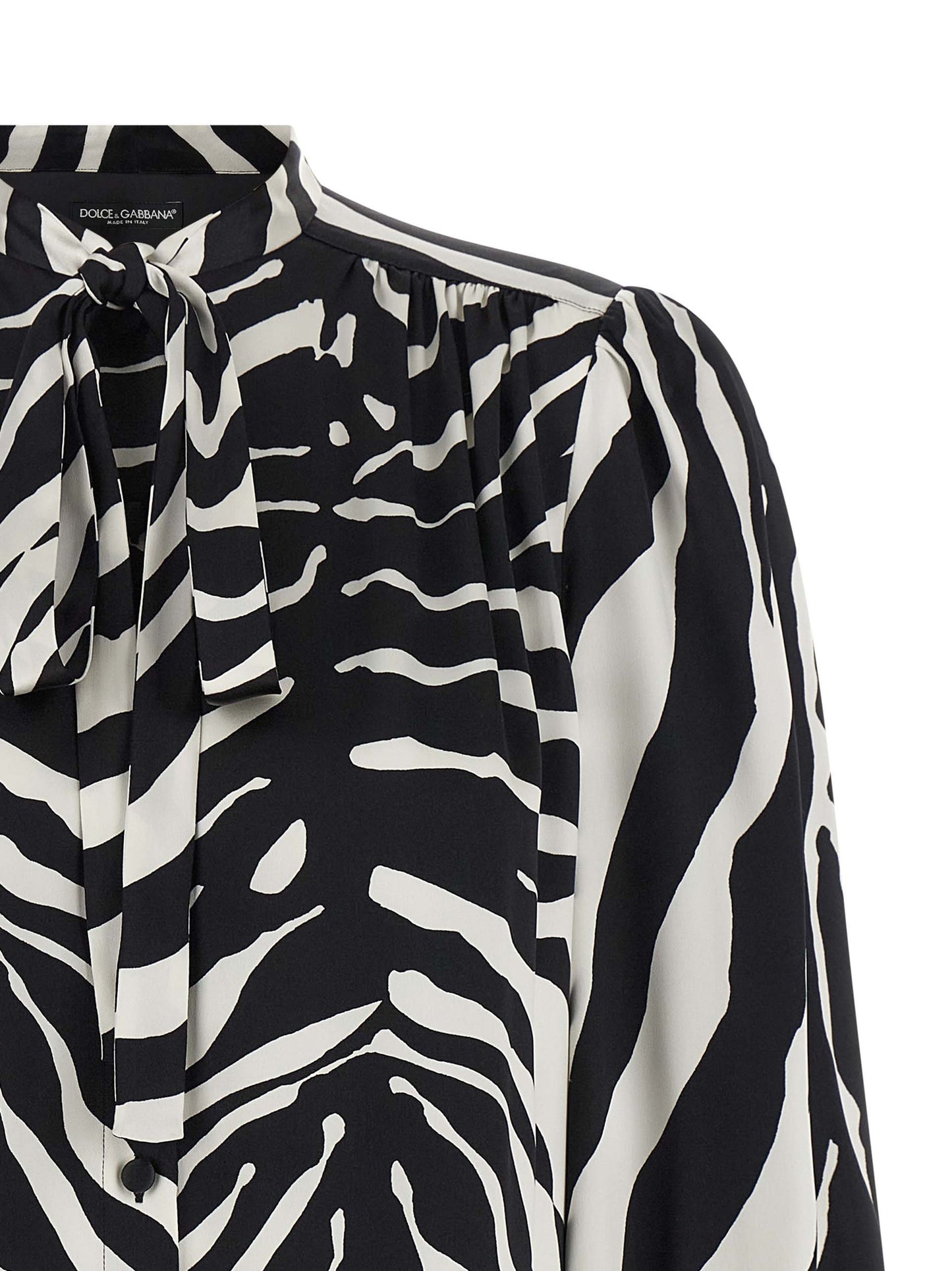 Dolce & Gabbana Zebra Print Silk Blouse Shirt