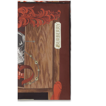 Burberry Brown Silk Wardrobe Print Scarf 90×90 cm