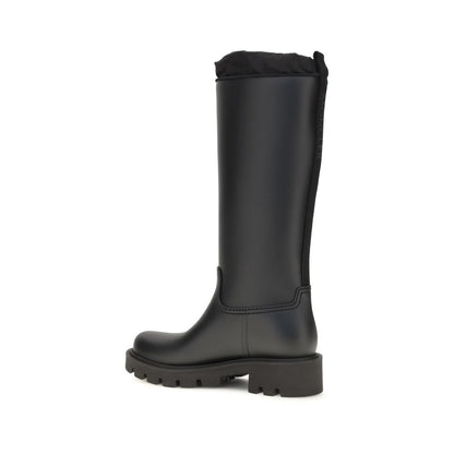 Moncler Black PVC Rain Boots