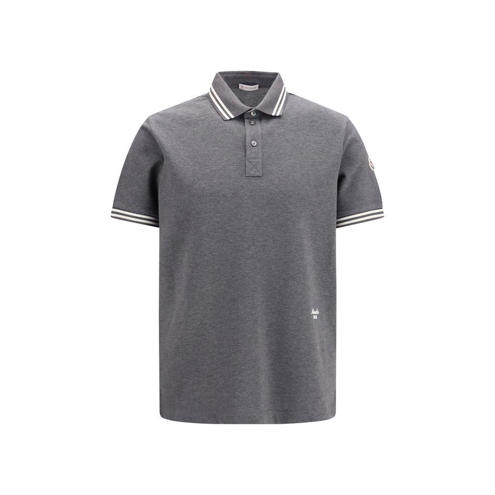 Moncler Gray Cotton Polo Shirt L