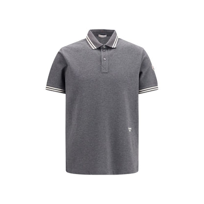 Moncler Gray Cotton Polo Shirt L