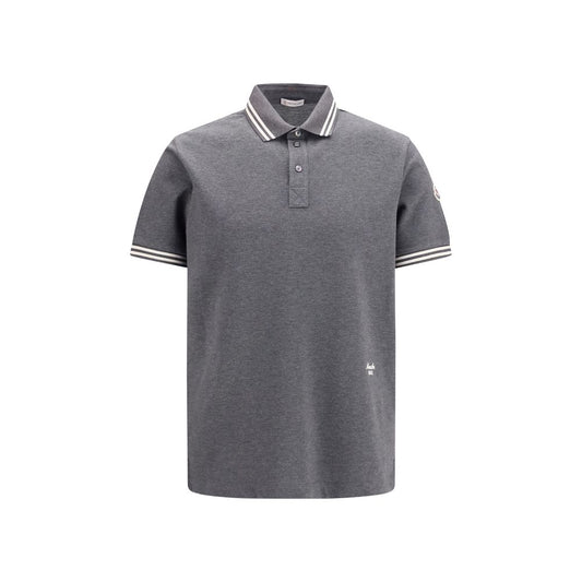Moncler Gray Cotton Polo Shirt L