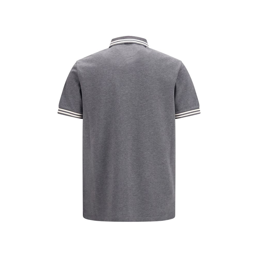 Moncler Gray Cotton Polo Shirt L