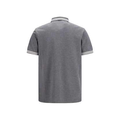 Moncler Gray Cotton Polo Shirt L