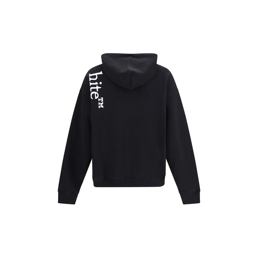 Off-White Vertical Bookish Skate Hoodie Black Cotton Sweatshirt