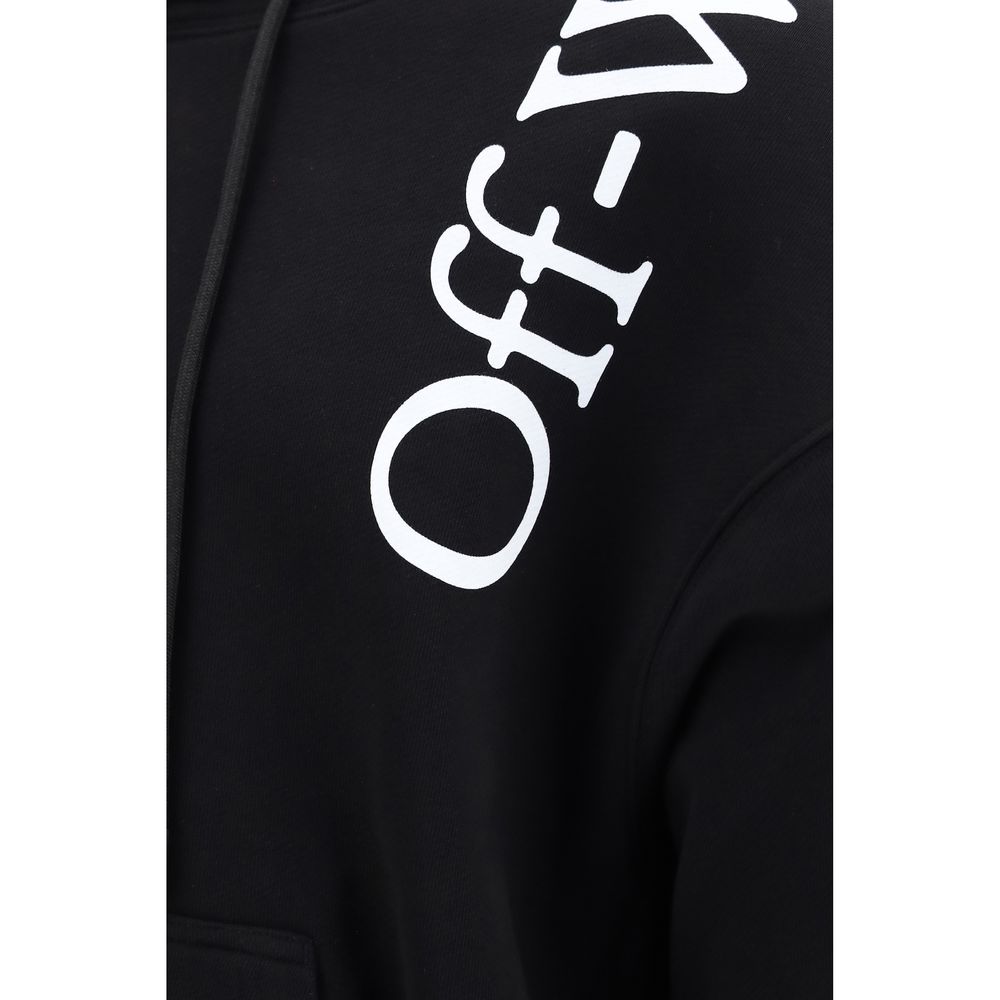 Off-White Vertical Bookish Skate Hoodie Black Cotton Sweatshirt