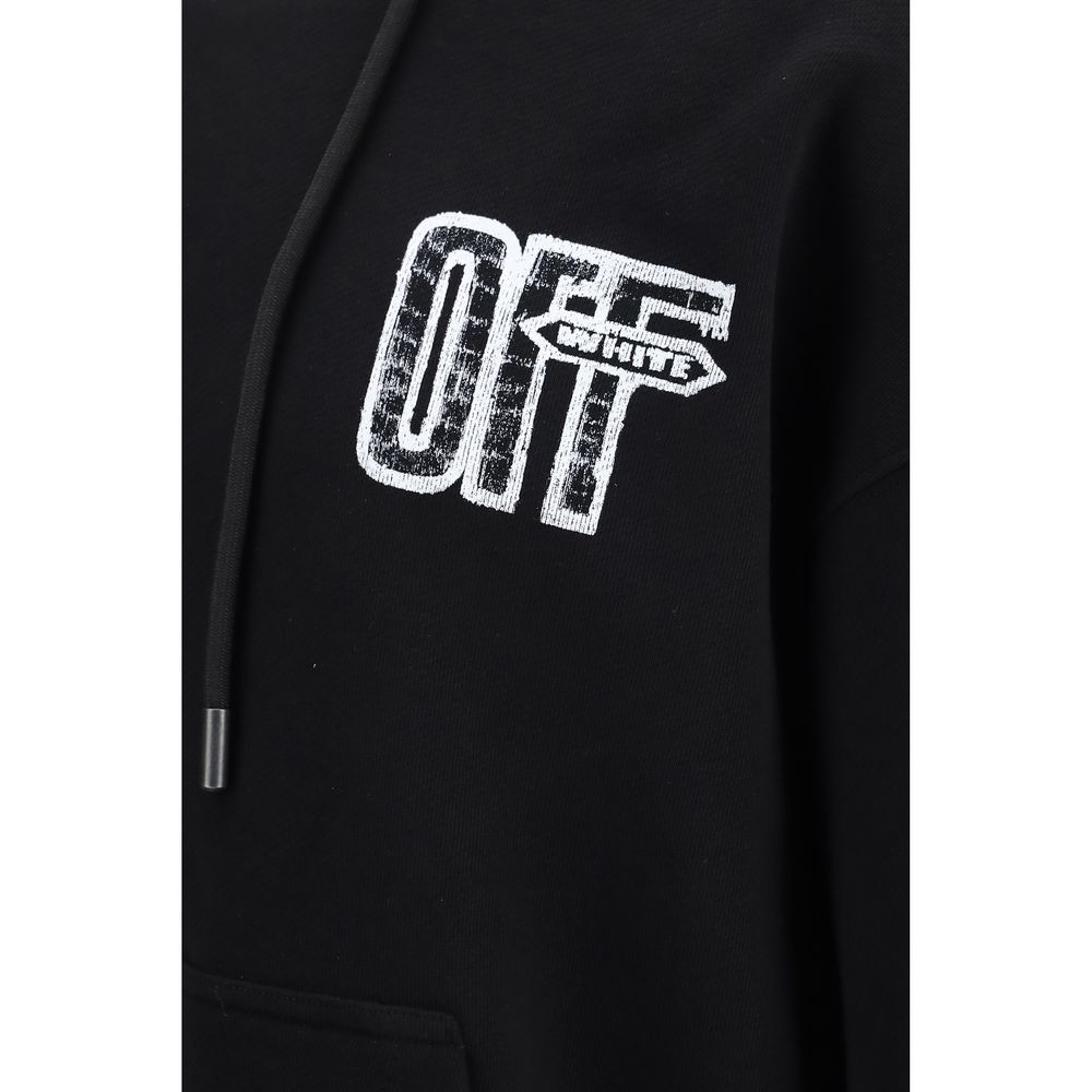 Off-White Black Cotton Sweatshirt - Motion Arrow Hoodie