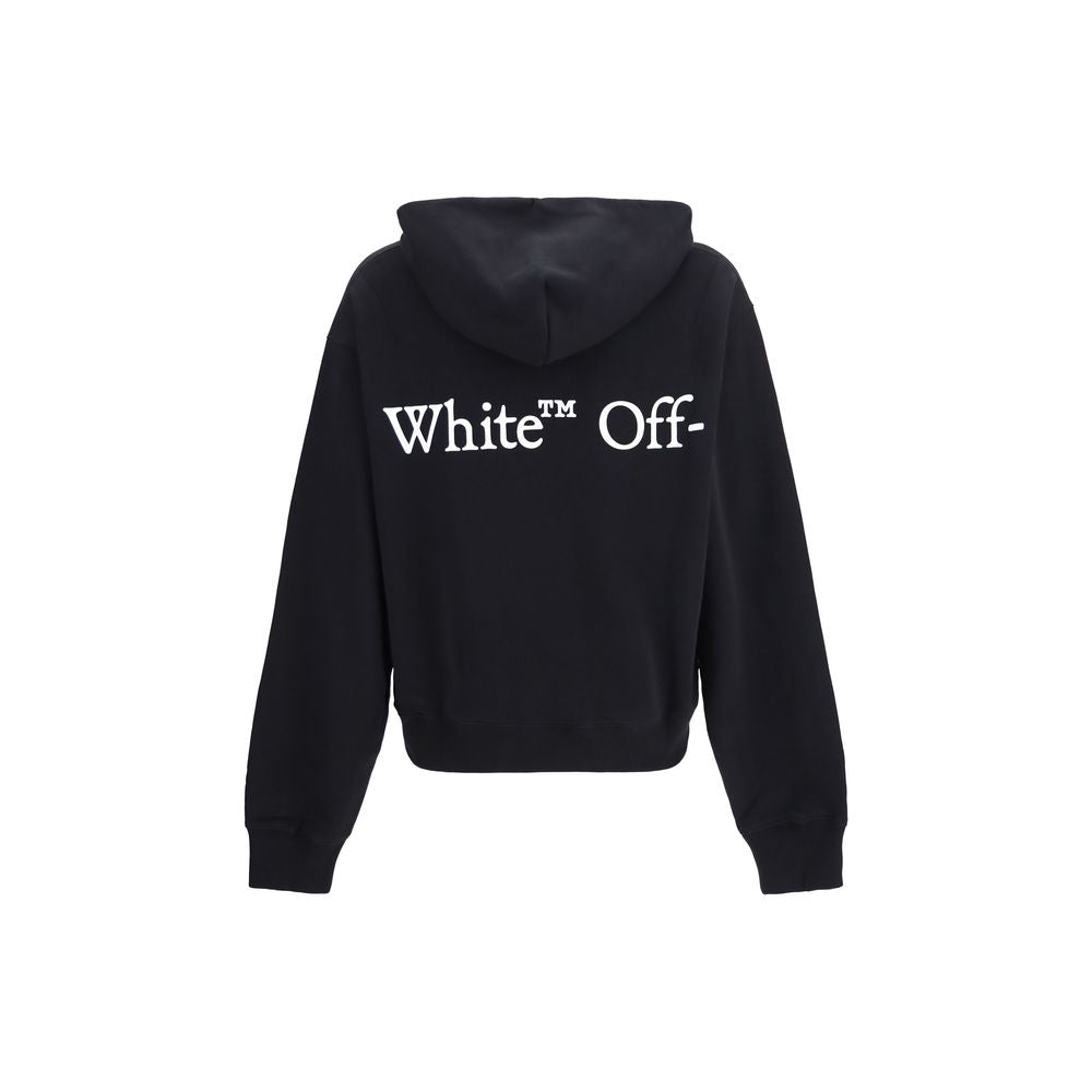 Off-White Black Cotton Sweatshirt - The Bookish Scarf Hoodie