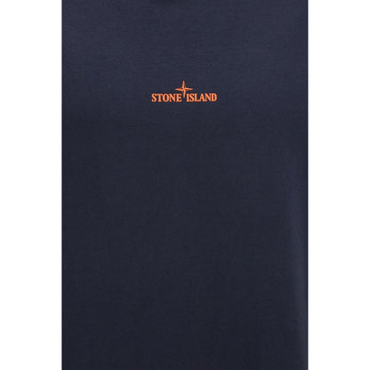 Stone Island Blue Cotton Center Logo T-Shirt - Men’s L