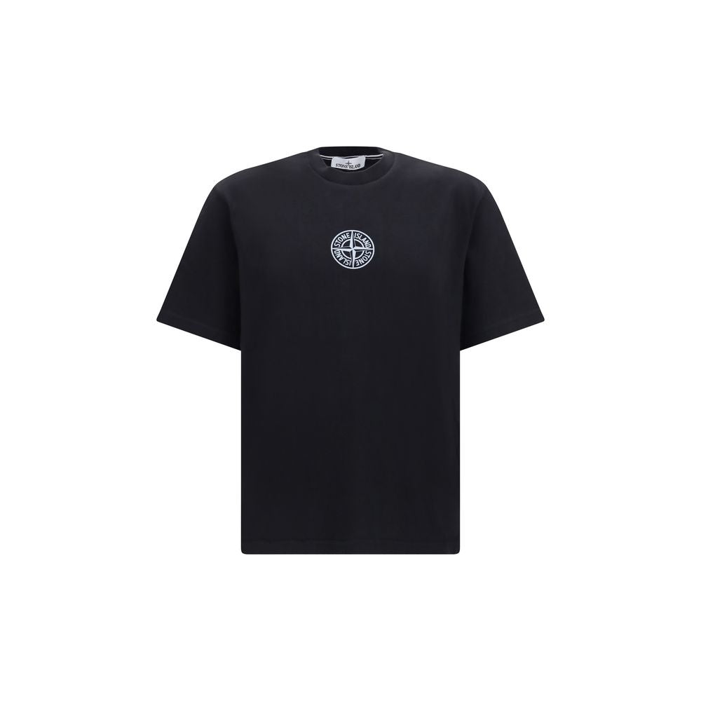 Stone Island Black Cotton T-Shirt - Regular Fit, Size L