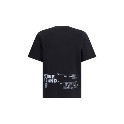 Stone Island Black Cotton T-Shirt - Regular Fit, Size L