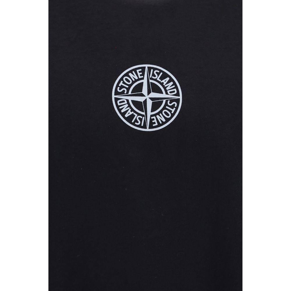 Stone Island Black Cotton T-Shirt - Regular Fit, Size L