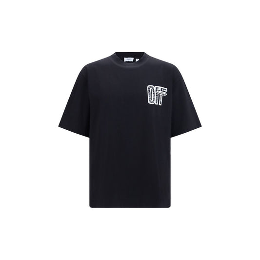 Off-White Motion Arrow Skate T-shirt Black 100% Cotton Regular Fit Men’s Clothing