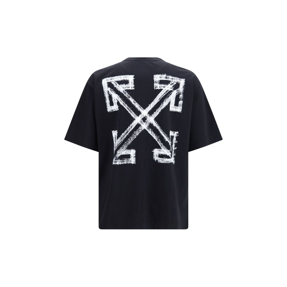 Off-White Motion Arrow Skate T-shirt Black 100% Cotton Regular Fit Men’s Clothing