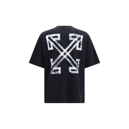 Off-White Motion Arrow Skate T-shirt Black 100% Cotton Regular Fit Men’s Clothing