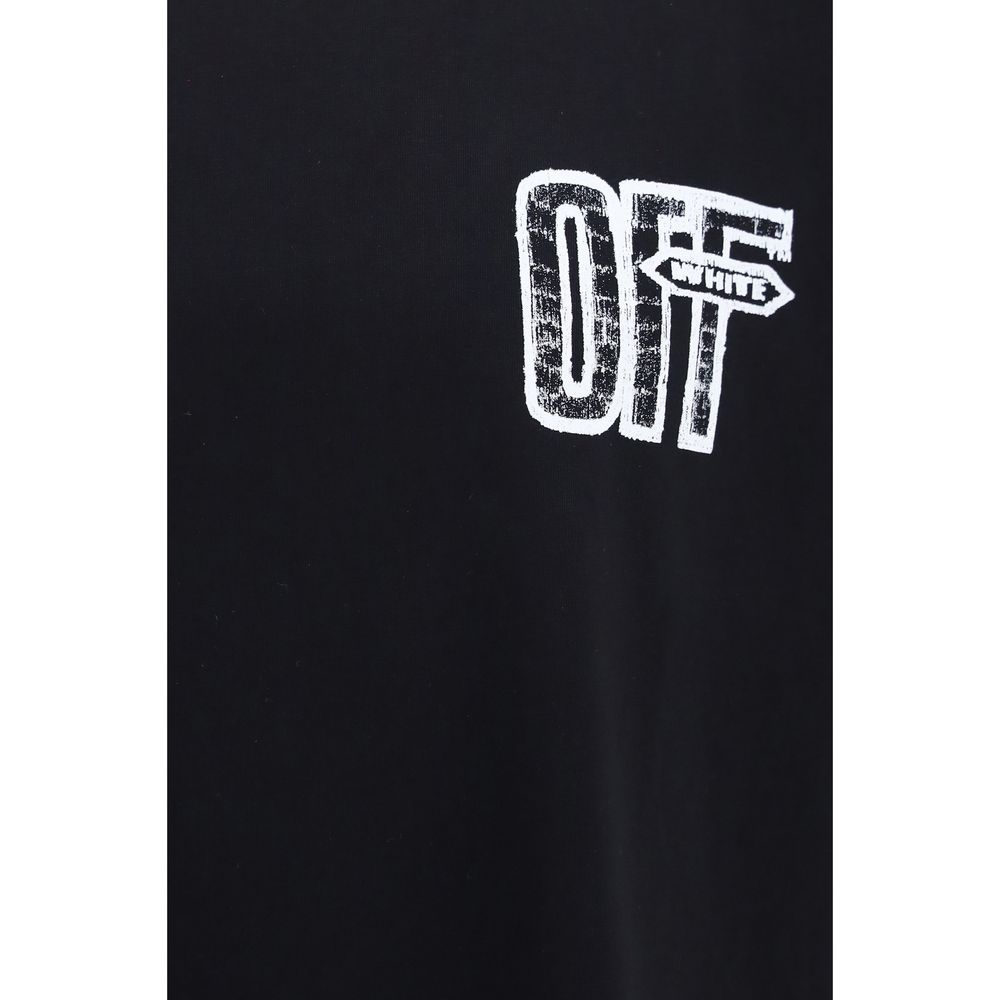 Off-White Motion Arrow Skate T-shirt Black 100% Cotton Regular Fit Men’s Clothing