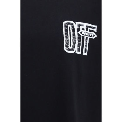 Off-White Motion Arrow Skate T-shirt Black 100% Cotton Regular Fit Men’s Clothing