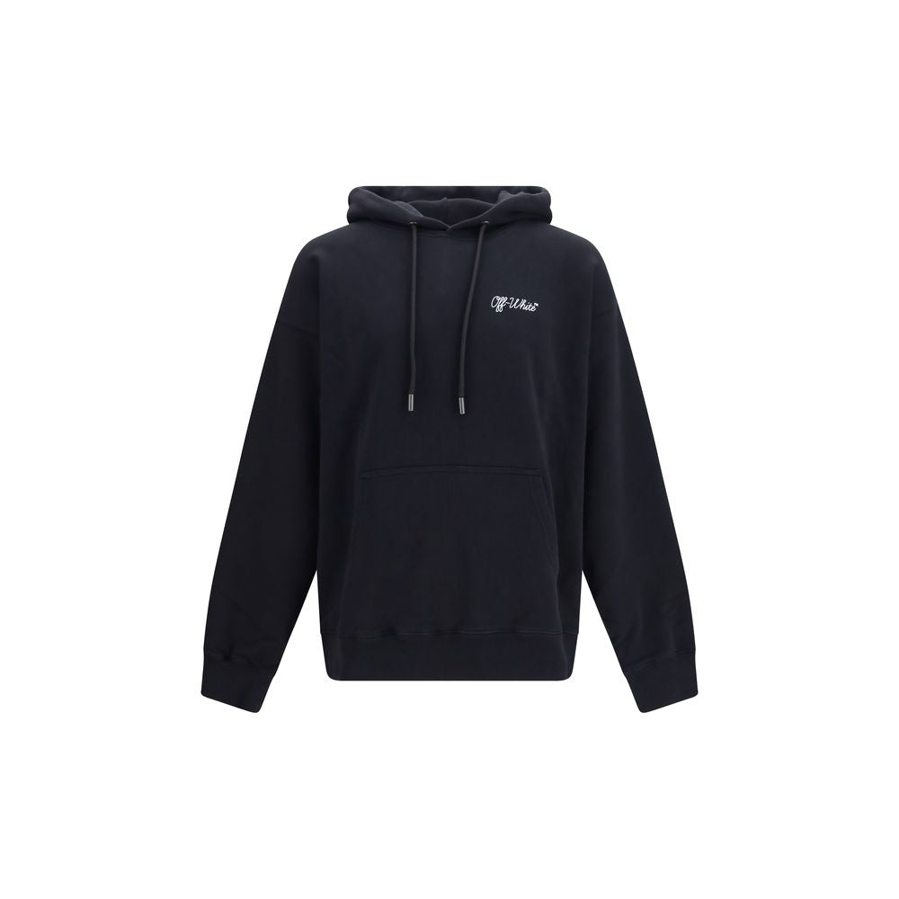 Off-White Script Logo Skate Hoodie Black Cotton Sweatshirt L M S XL XXL