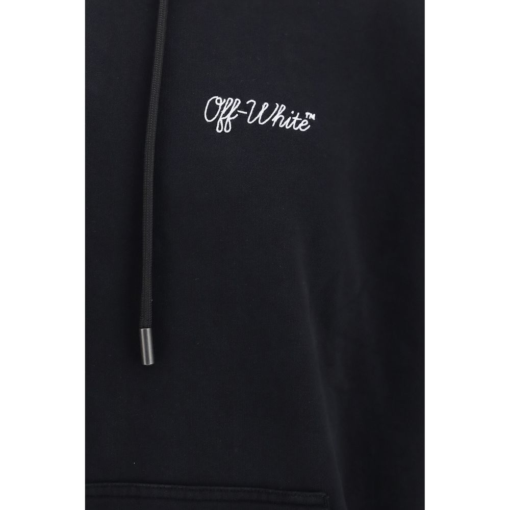 Off-White Script Logo Skate Hoodie Black Cotton Sweatshirt L M S XL XXL