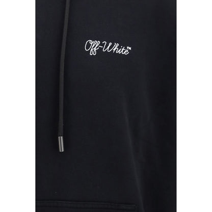 Off-White Script Logo Skate Hoodie Black Cotton Sweatshirt L M S XL XXL