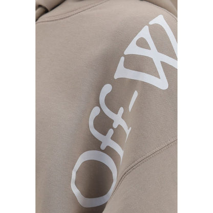 Off-White Vertical Bookish Skate Hoodie Beige Cotton Sweatshirt L, M, S, XL, XXL