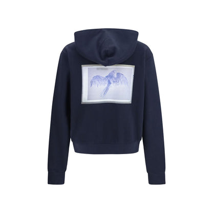 Maison Margiela Blue Cotton Hooded Sweatshirt
