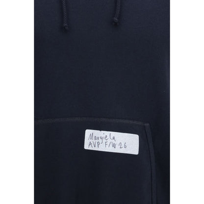 Maison Margiela Blue Cotton Hooded Sweatshirt