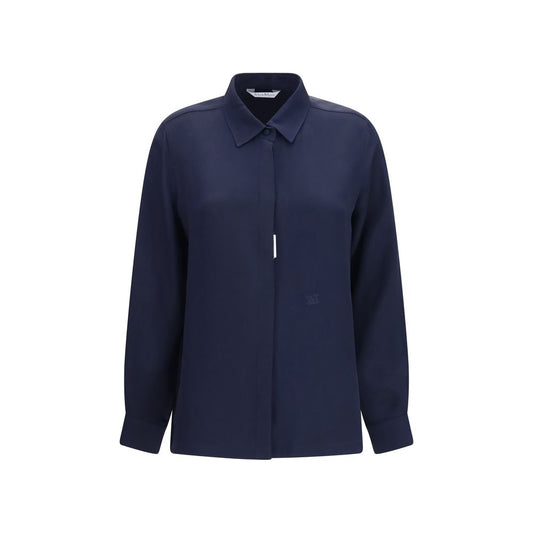 Max Mara Geranio Blue Silk Shirt IT40 | M, IT42 | L, IT44 | L